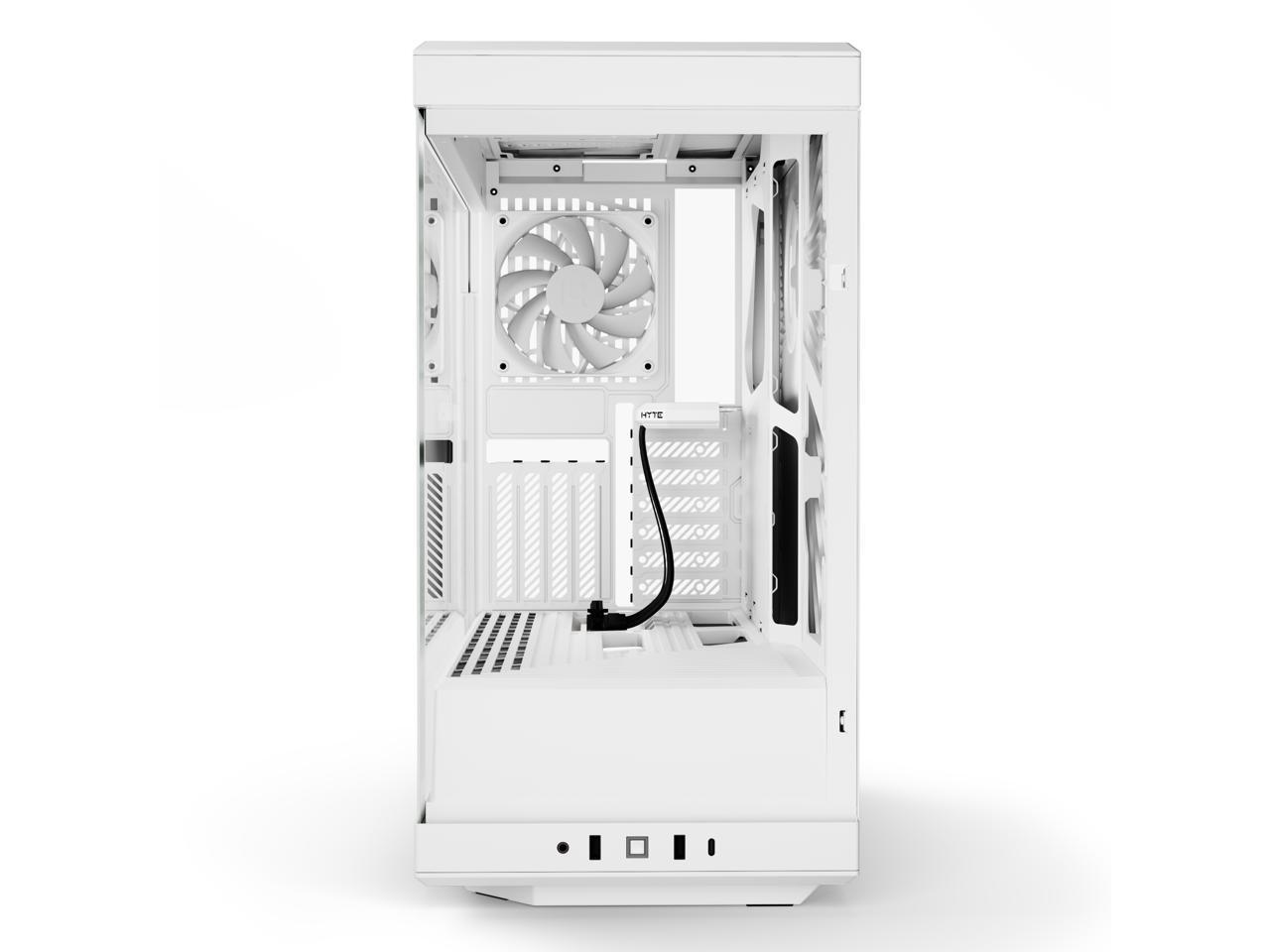 HYTE Y40 Mainstream Vertical GPU Case ATX Mid Tower Gaming Case with PCI Express 4.0 x 16 Riser Cable Included, Snow White 2