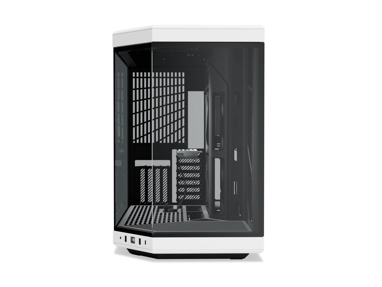 HYTE Y70 CS-HYTE-Y70-BW Dual Chamber Mid-Tower ATX Case with PCIe 4.0 Express Riser Cable Included, White/Black 1