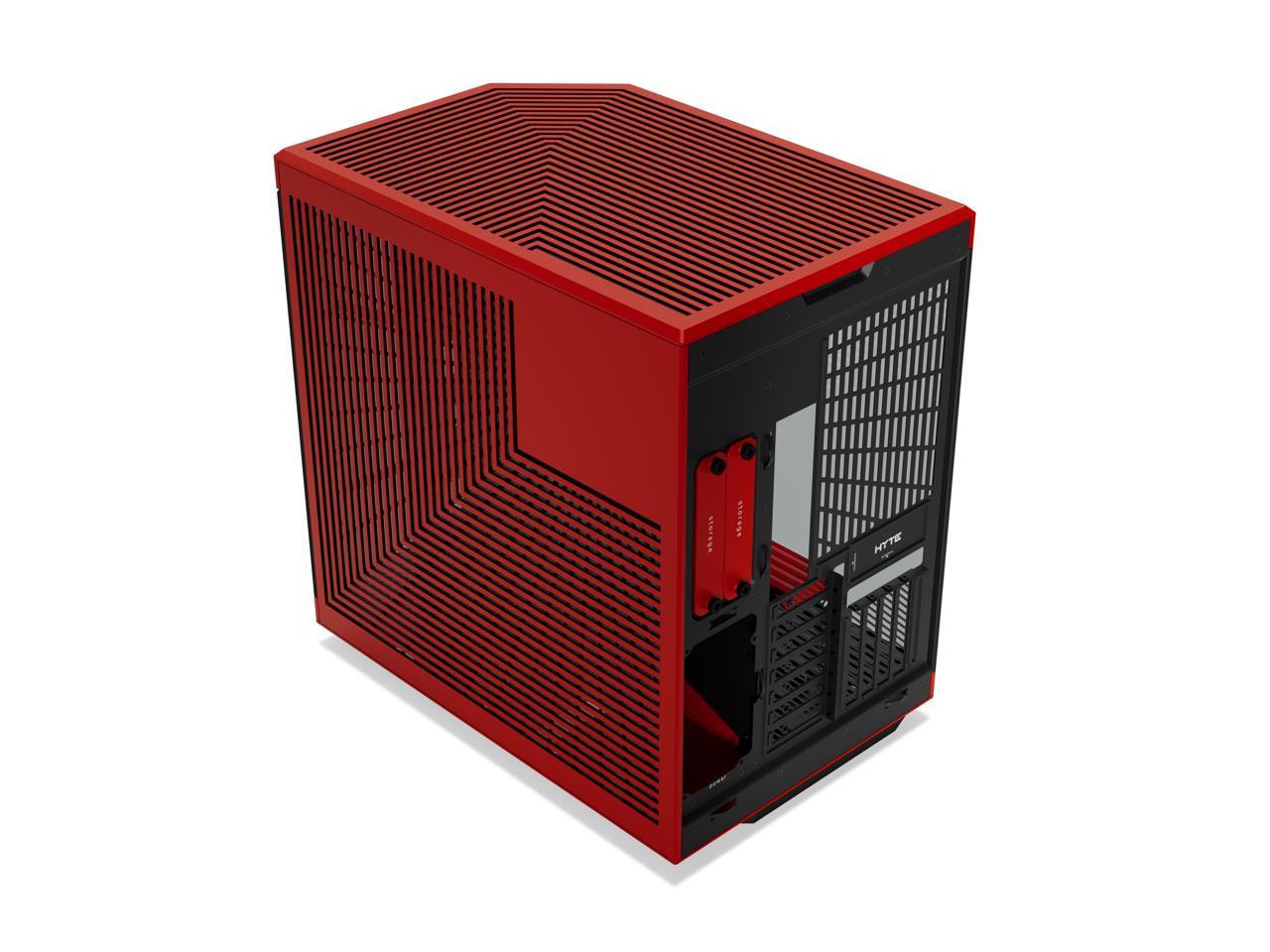 HYTE Y70 CS-HYTE-Y70-BR Dual Chamber Mid-Tower ATX Case with PCIe 4.0 Express Riser Cable Included, Red/Black 4