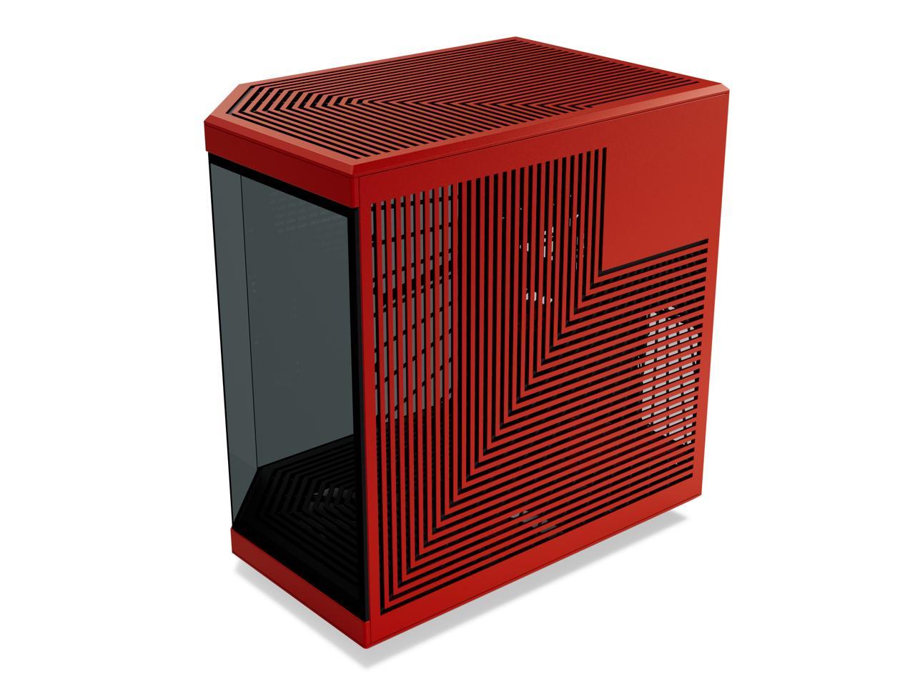 HYTE Y70 CS-HYTE-Y70-BR Dual Chamber Mid-Tower ATX Case with PCIe 4.0 Express Riser Cable Included, Red/Black 5