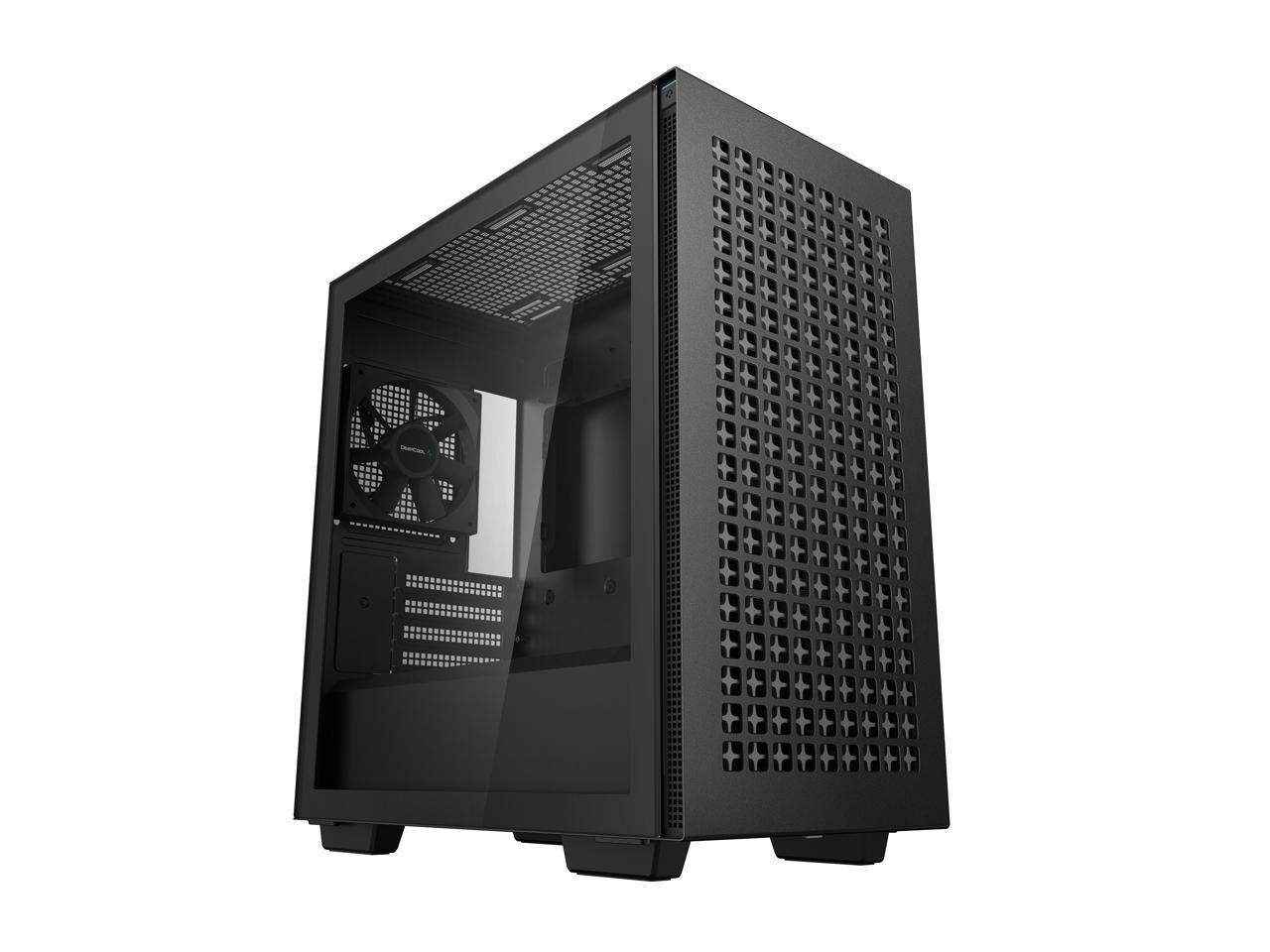 DeepCool CH370 Micro ATX Gaming Computer Case, 120mm Rear Fan, Ventilated Airflow Design, Built-In Headphone Stand, Black 1