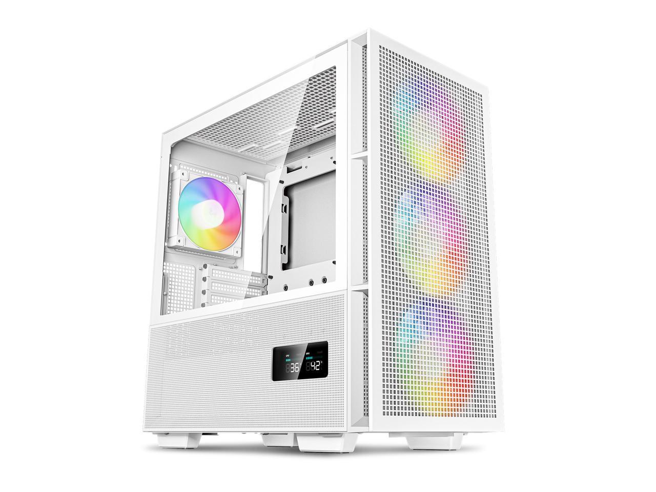 DeepCool CH560 DIGITAL WH ATX Airflow case, Dual Status Display, 3x Pre-Installed 140mm ARGB Fans, Hybrid Mesh/Tempered Glass Side Panel, Magnetic Top Mesh Filter, Type-C, USB 3.0, White 1