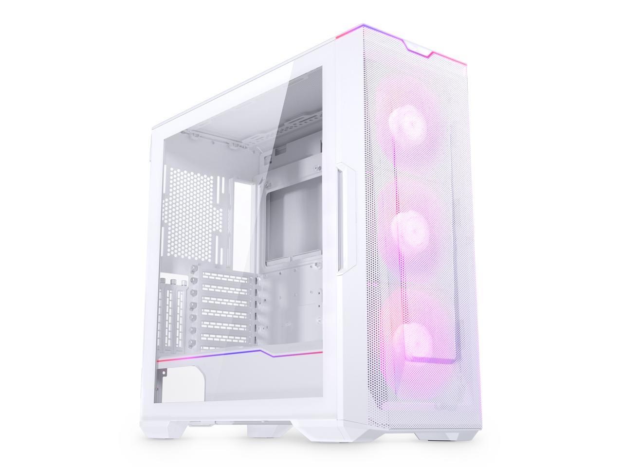 Phanteks Eclipse G500A DRGB, High Performance Mid-Tower Case, Mesh Front Panel, Integrated D/A-RGB Lighting, Tempered Glass Window, 3x M25-140 D-RGB Fans, Matte White 1