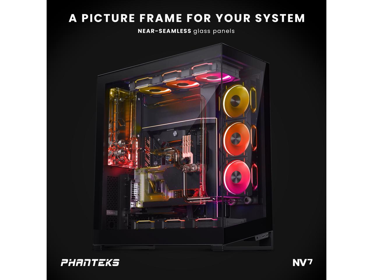 Phanteks NV7, Showcase Full-Tower Chassis, High Airflow Performance, Integrated D/A-RGB Lighting, Seamless Tempered Glass Design, 12 Fan Positions, Black 2