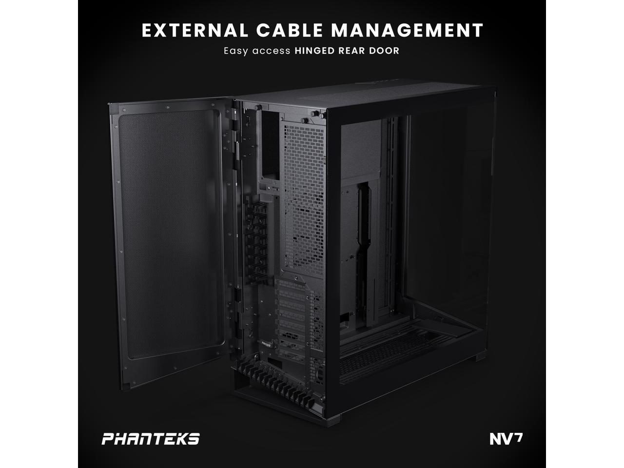 Phanteks NV7, Showcase Full-Tower Chassis, High Airflow Performance, Integrated D/A-RGB Lighting, Seamless Tempered Glass Design, 12 Fan Positions, Black 5