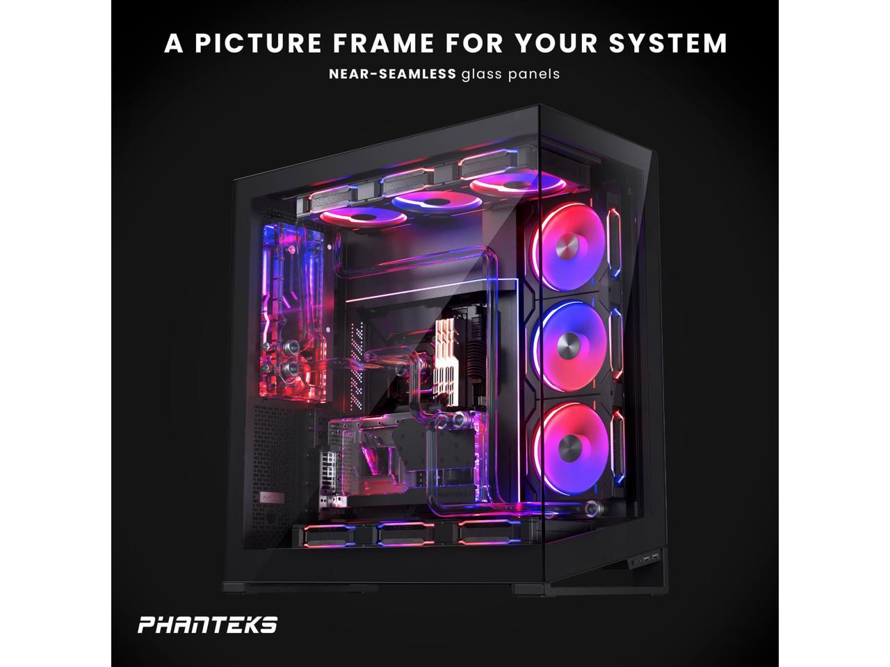 Phanteks NV9, Showcase Full-Tower Chassis, High Airflow Performance, Integrated D/A-RGB Lighting, Seamless Tempered Glass Design, 11x 140mm Fan Positions, Black 2