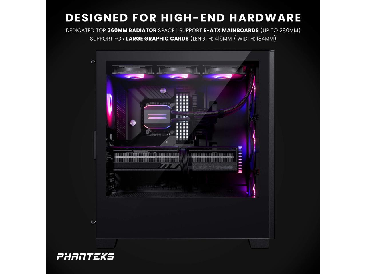 Phanteks XT Pro Ultra, Mid-Tower Gaming Chassis, 4x M25-140 Fans Included, High Airflow Performance Mesh, Tempered Glass Window, USB-C 3.2 Gen2, Black 2