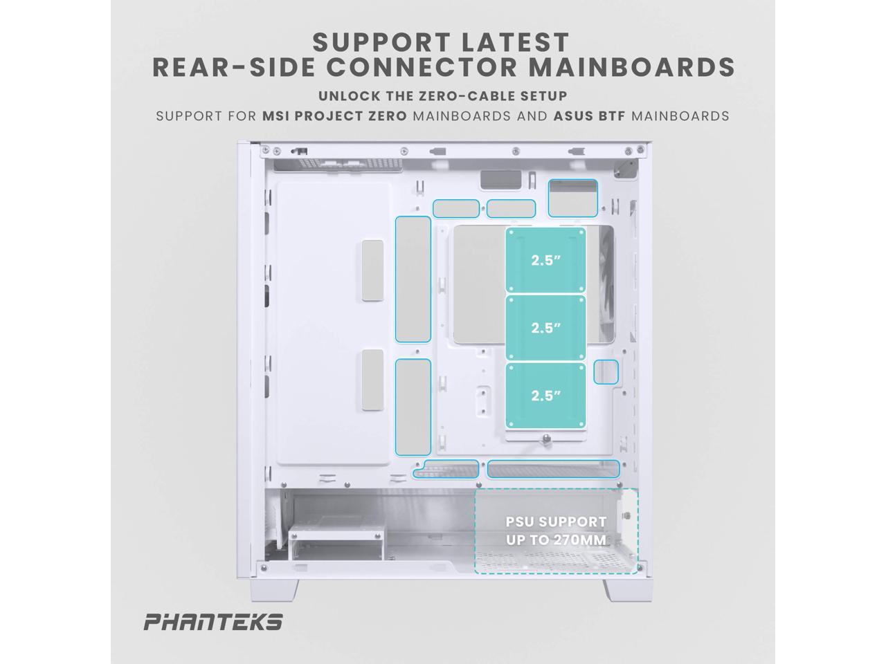 Phanteks XT Pro Ultra, Mid-Tower Gaming Chassis, 4x M25-140 DRGB Fans Included, High Airflow Performance Mesh, Tempered Glass Window, USB-C 3.2 Gen2, White 3