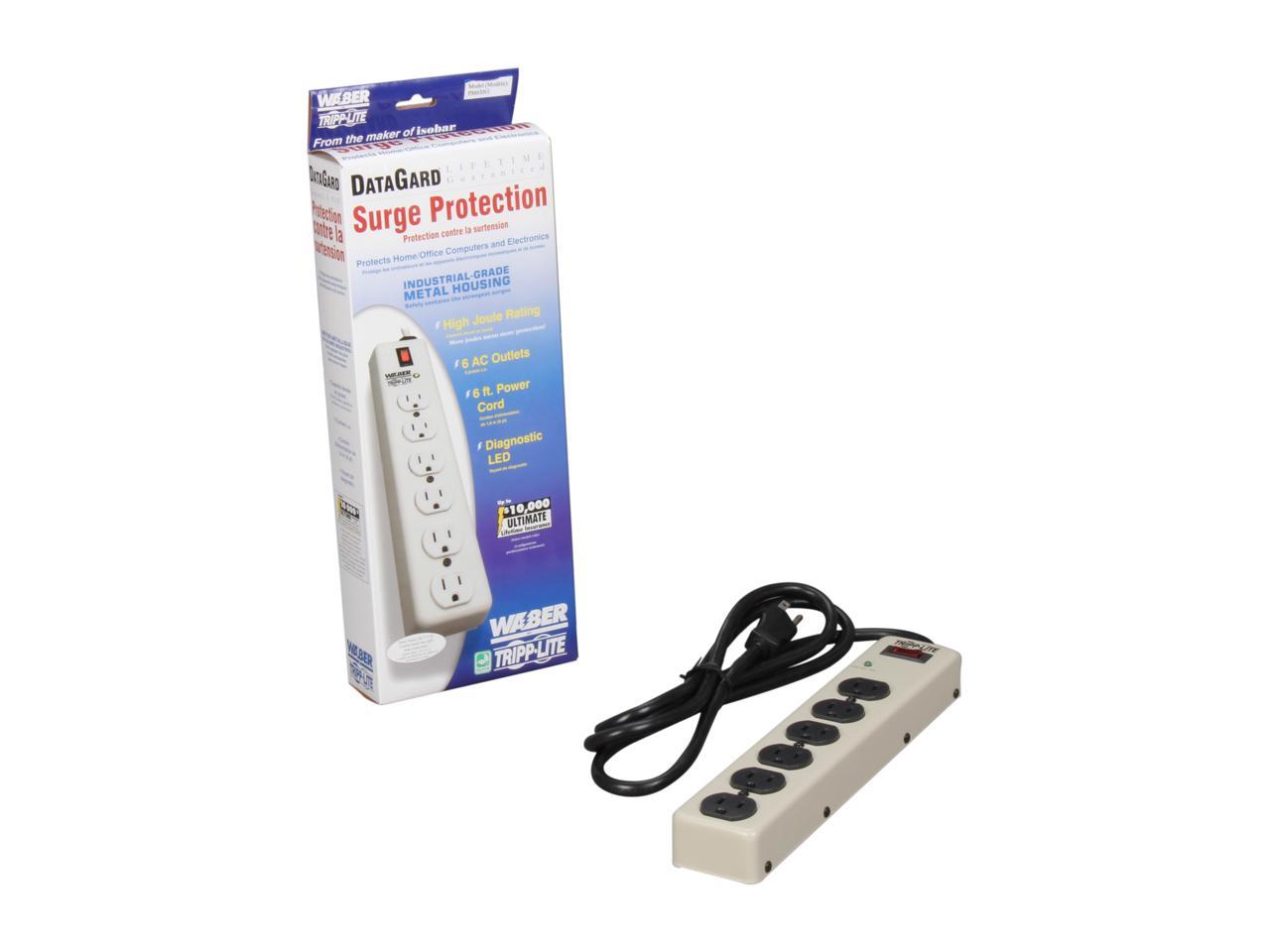 TRIPP LITE PM6SN1 6 ft. 6 Outlets 900 Joules Commercial-Grade Surge Suppressor 4