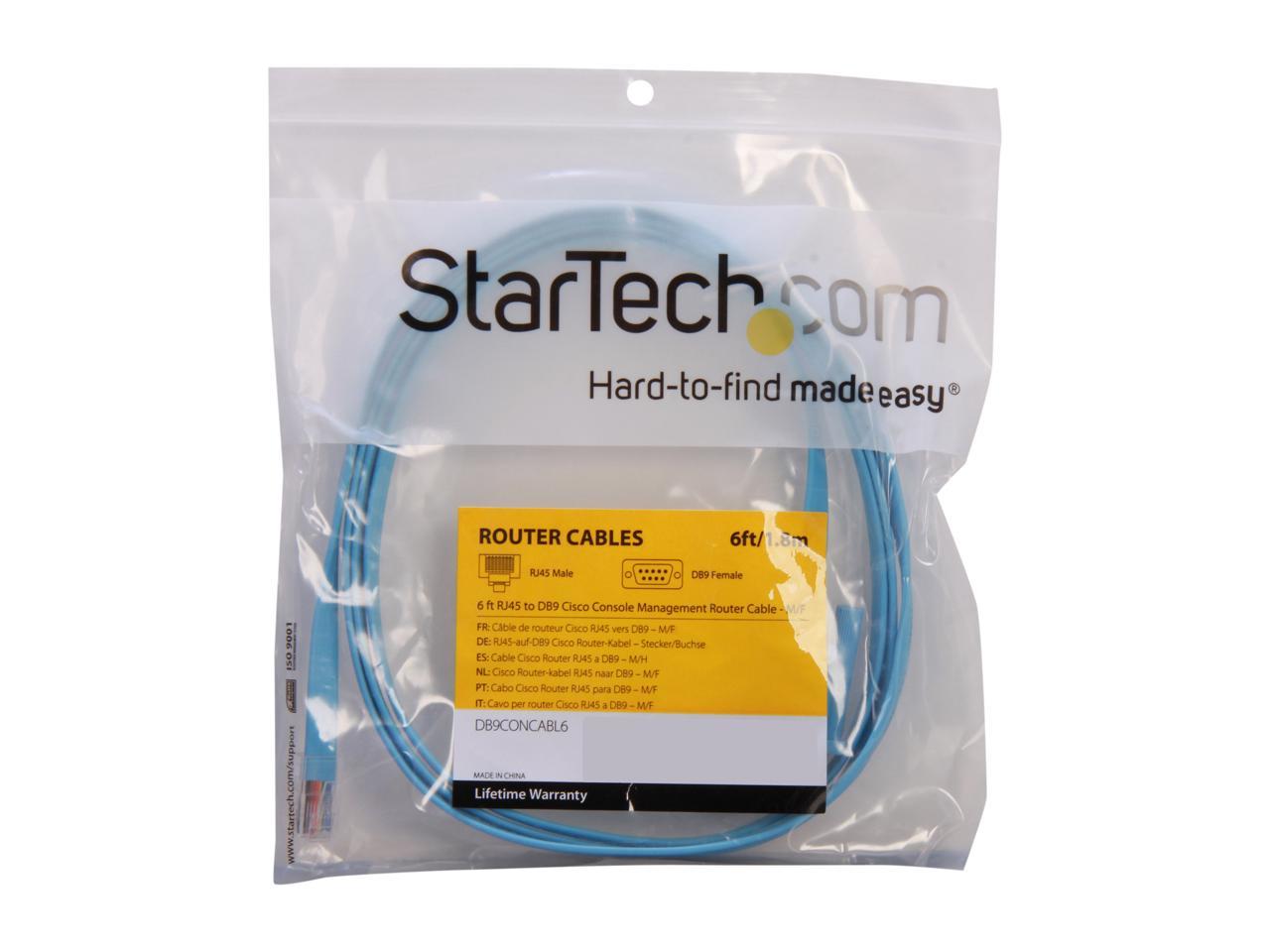 StarTech.com Model DB9CONCABL6 6 ft. RJ45 to DB9 Cisco Console Management Router Cable - M/F 3