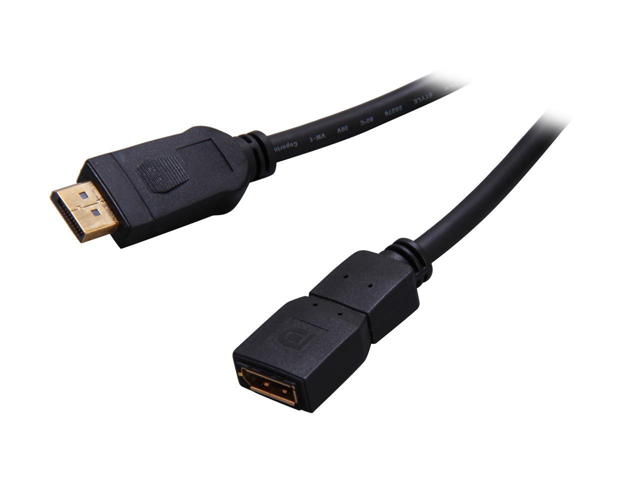 StarTech.com DPEXT6L 6 ft. Black Connector A: 1 - DisplayPort (20 pin; Latching) Male
Connector B: 1 - DisplayPort (20 pin) Female DisplayPort Video Extension Cable Male to Female 1