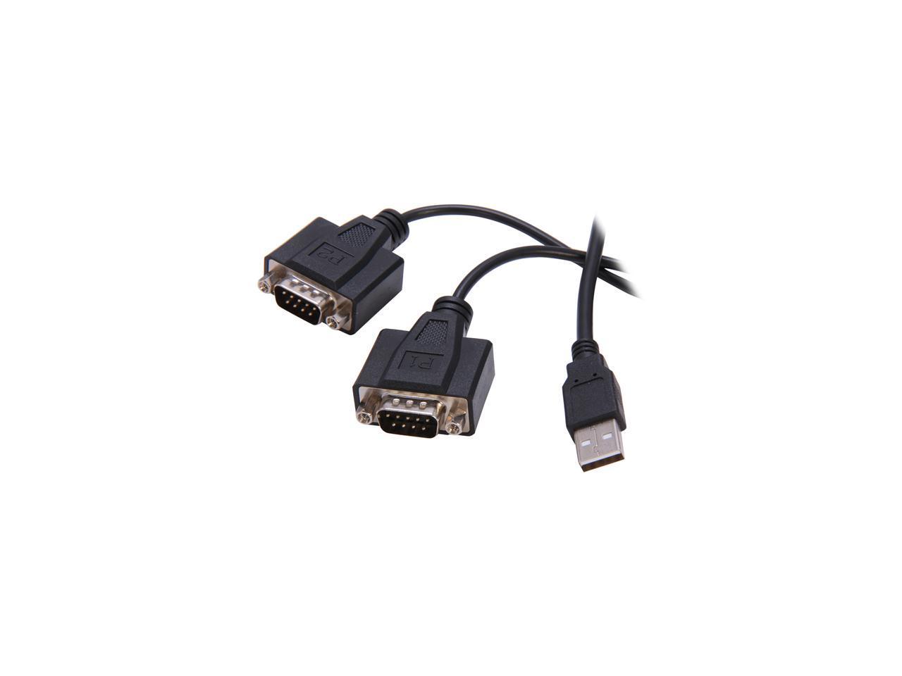 StarTech.com Model ICUSB2322F 6 ft. 2 Port FTDI USB to Serial RS232 Adapter Cable with COM Retention Male to Male 1