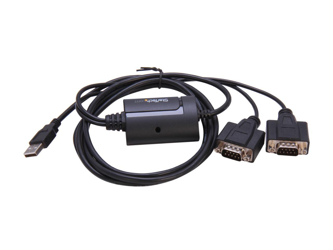 StarTech.com Model ICUSB2322F 6 ft. 2 Port FTDI USB to Serial RS232 Adapter Cable with COM Retention Male to Male 2