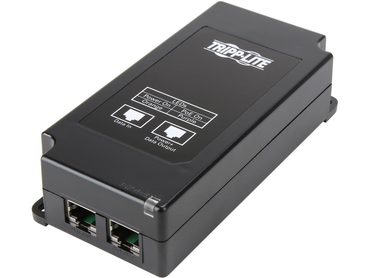 Tripp Lite Gigabit Midspan PoE+ Injector Active IEEE 802.3at/802.3af 1-Port (NPOE-30W-1G) 1