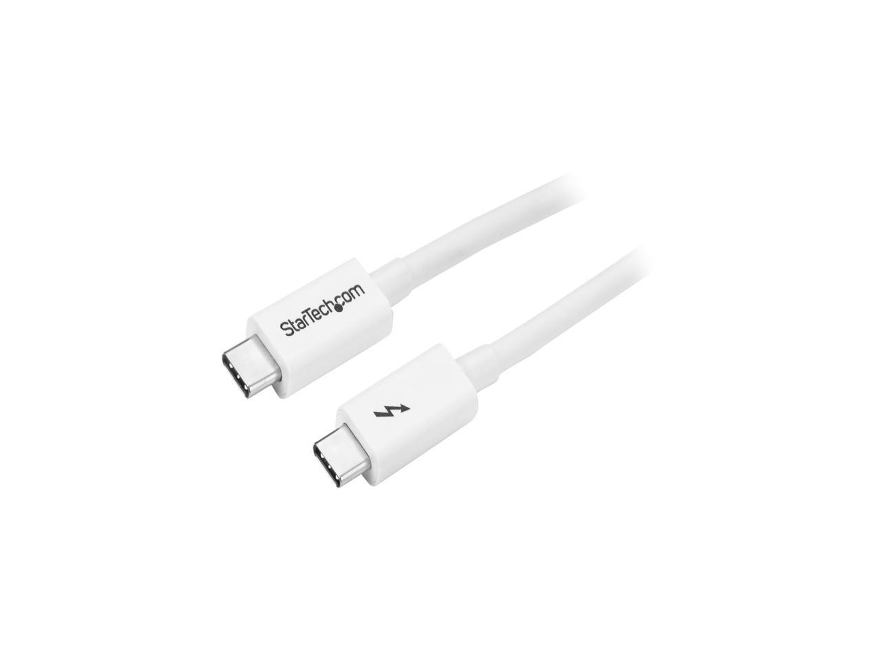 StarTech.com TBLT3MM1MW Thunderbolt 3 Cable – 3 ft / 1m – White – 4K 60Hz – USB C Charger – USB C to USB C Cable – USB-C Charge Cable 1