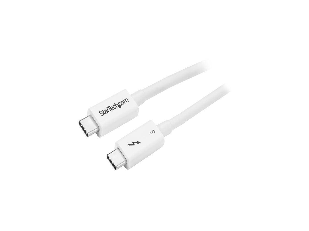 StarTech.com TBLT34MM50CW Thunderbolt 3 Cable – 1 ft /0.5m – White – 4K 60Hz – 40Gbps – Passive – Thunderbolt Cable – USB Type C Charger 1