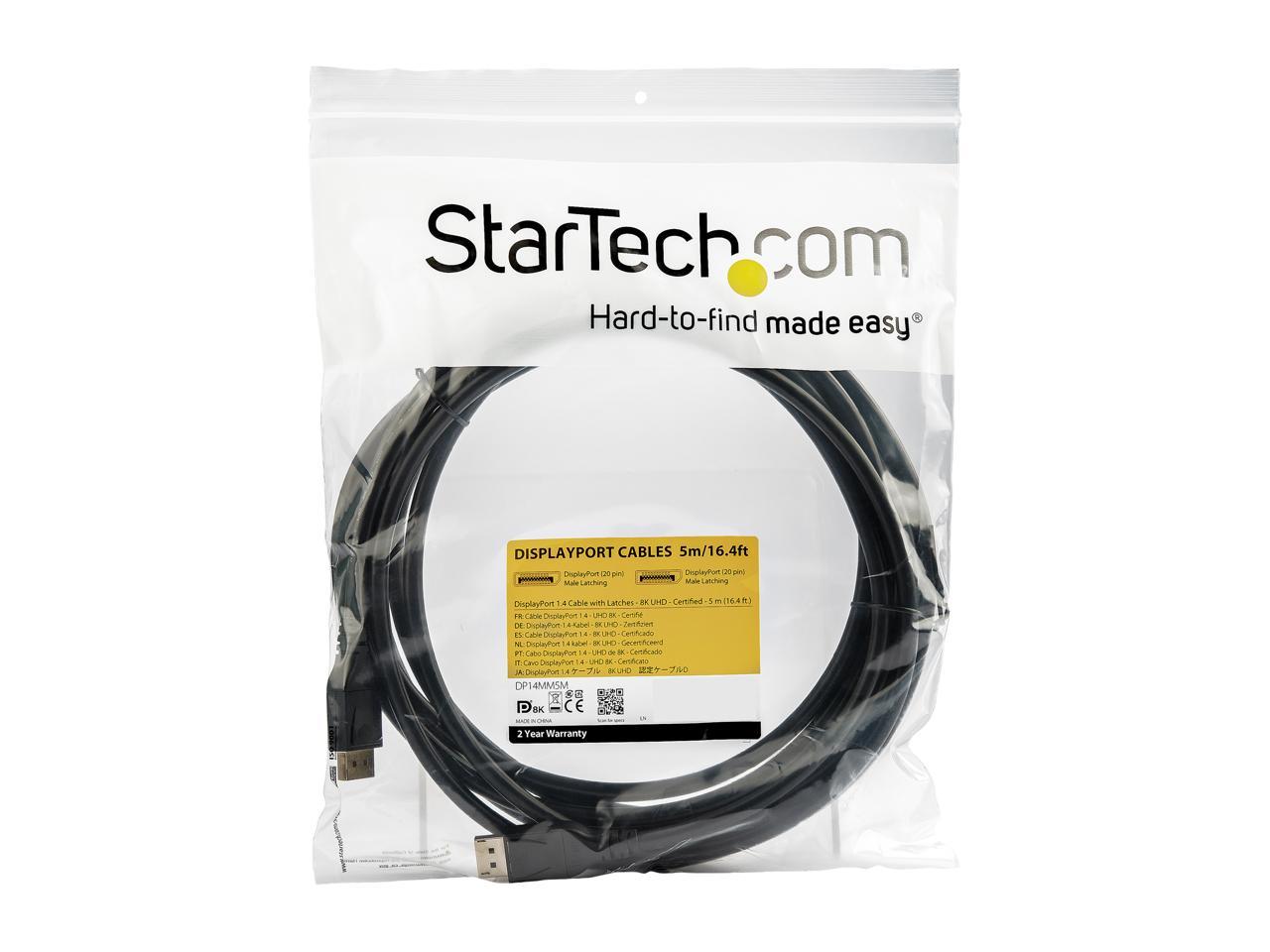 StarTech.com DP14MM5M DisplayPort 1.4 Cable - 16.4 ft / 5m - VESA Certified - 8K@60Hz - HBR3 - HDR - DP to DP Monitor Cable - 8K DisplayPort Cable 4