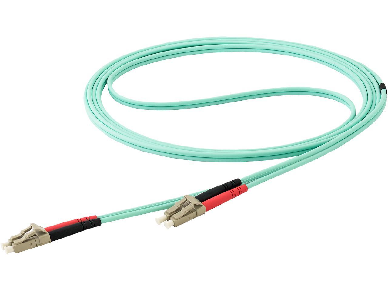 StarTech.com 450FBLCLC15 15 m OM4 LC to LC Multimode Duplex Fiber Optic Patch Cable- Aqua - 50/125 - Fiber Optic Cable - 40/100Gb - LSZH (450FBLCLC15) 1