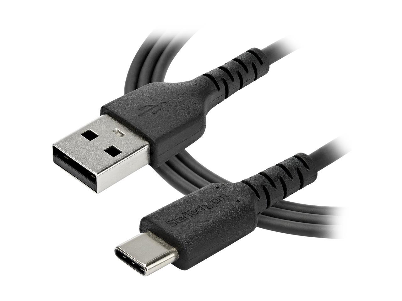 StarTech.com RUSB2AC2MB 2m (6.56 ft.) USB A to USB C Cable - High Quality USB 2.0 Data Transfer & Charge Cable - Male to Male - Aramid Fiber - Black (RUSB2AC2MB) 4