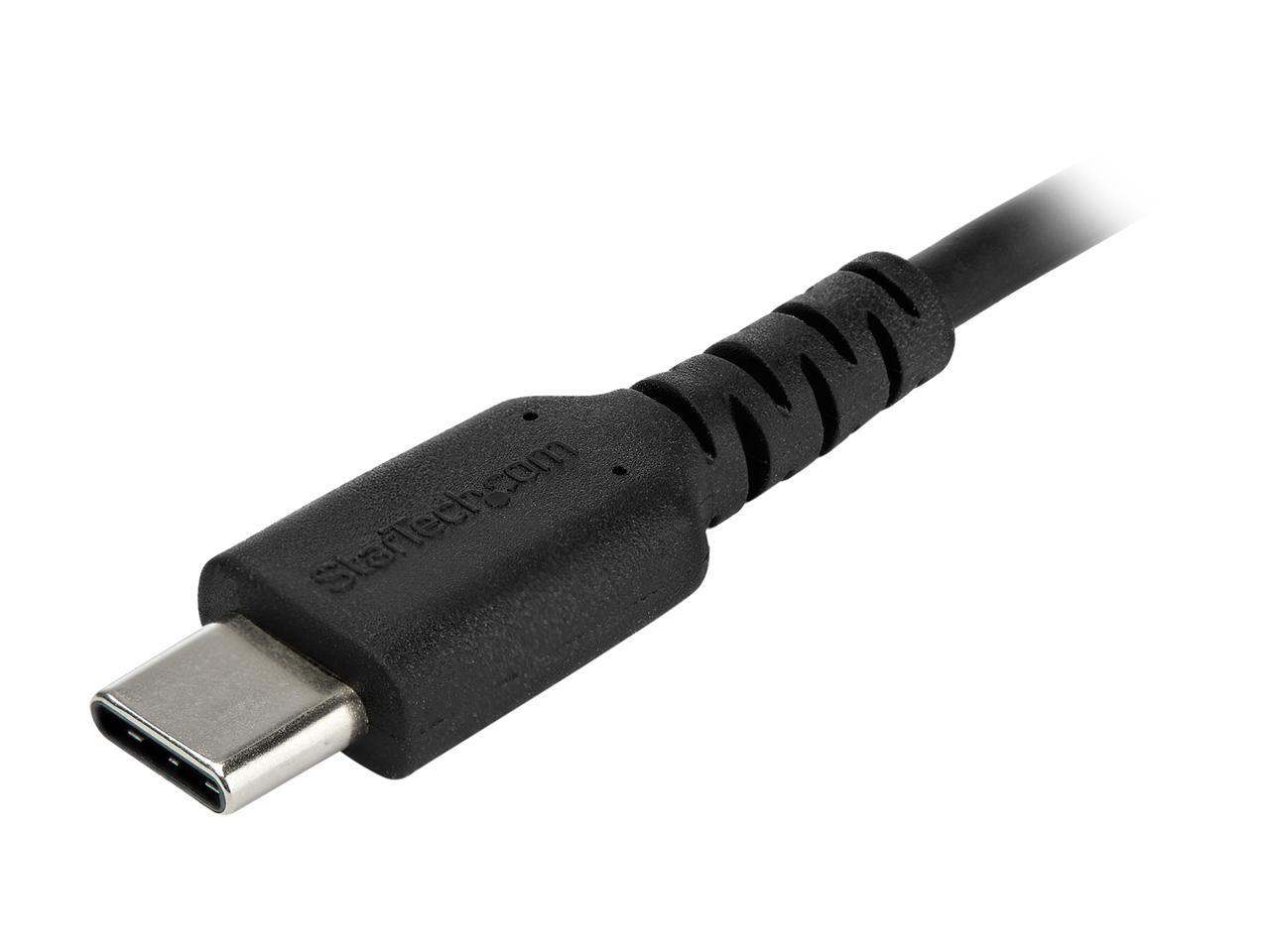 StarTech.com RUSB2CC2MB 2m (6.56 ft.) USB C Cable - Durable USB 2.0 Type C Cord - Data & Charging - Male to Male - Black (RUSB2CC2MB) 2