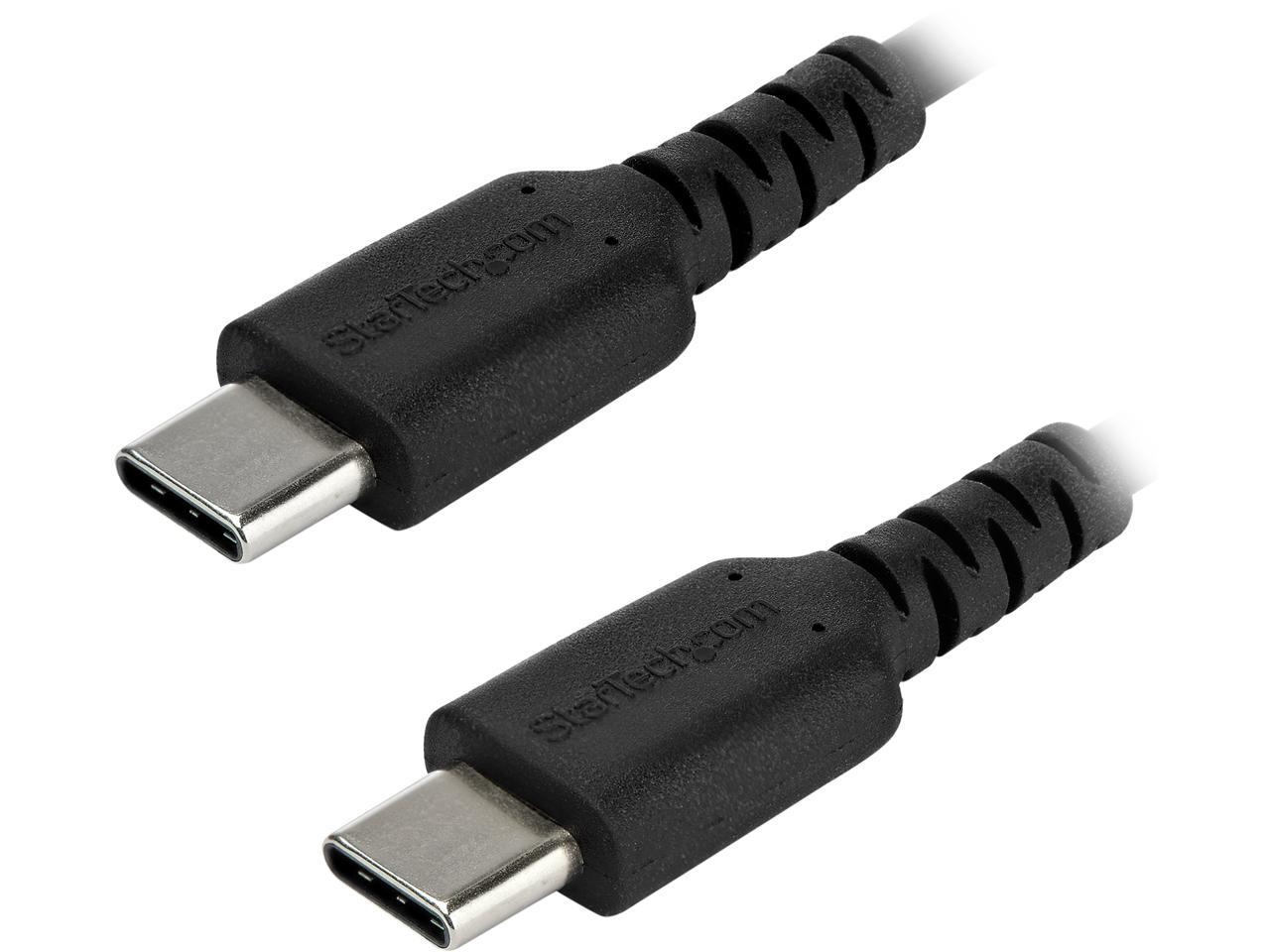 StarTech.com RUSB2CC2MB 2m (6.56 ft.) USB C Cable - Durable USB 2.0 Type C Cord - Data & Charging - Male to Male - Black (RUSB2CC2MB) 1