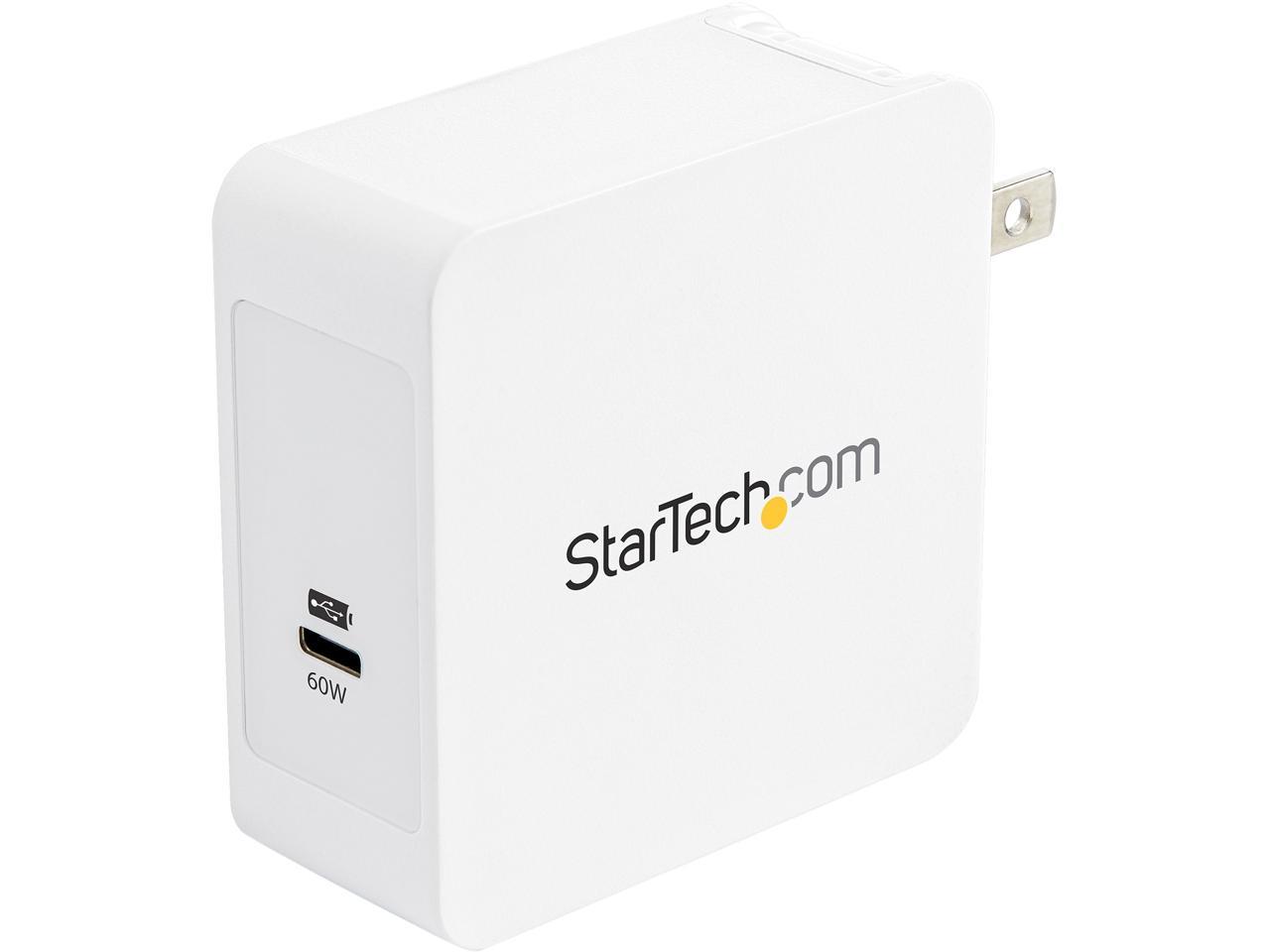 StarTech.com WCH1C 1 Port USB C Wall Charger - 60W Power Delivery - USB C Power Adapter for Laptop or Cell Phone (WCH1C) 1