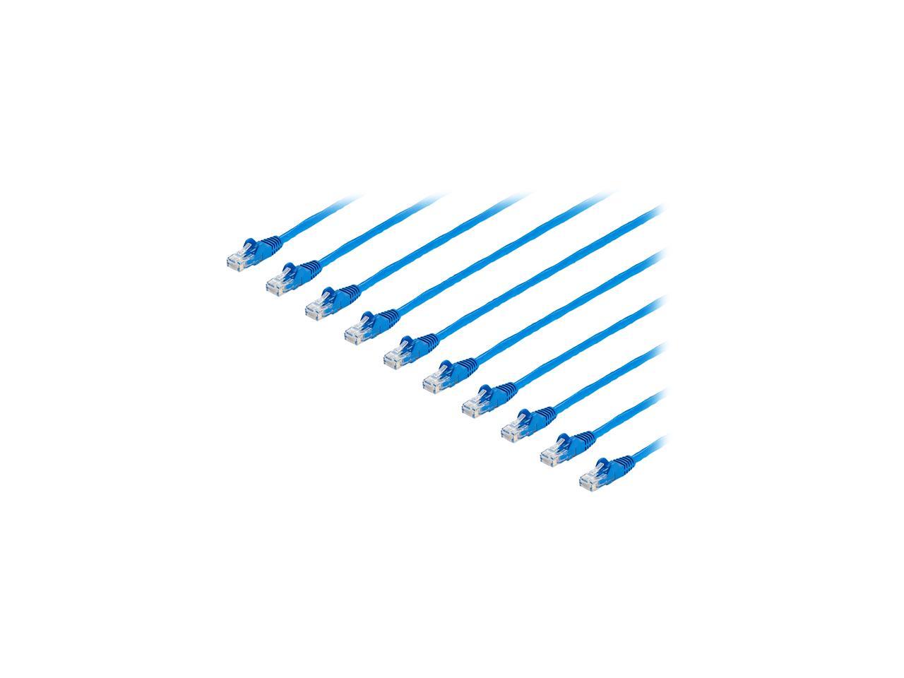 StarTech.com 3 ft. CAT6 Cable 10 Pack - Blue CAT6 Patch Cord - Snagless RJ45 Connectors - 24 AWG Copper Wire - Ethernet (N6PATCH3BL10PK) 1