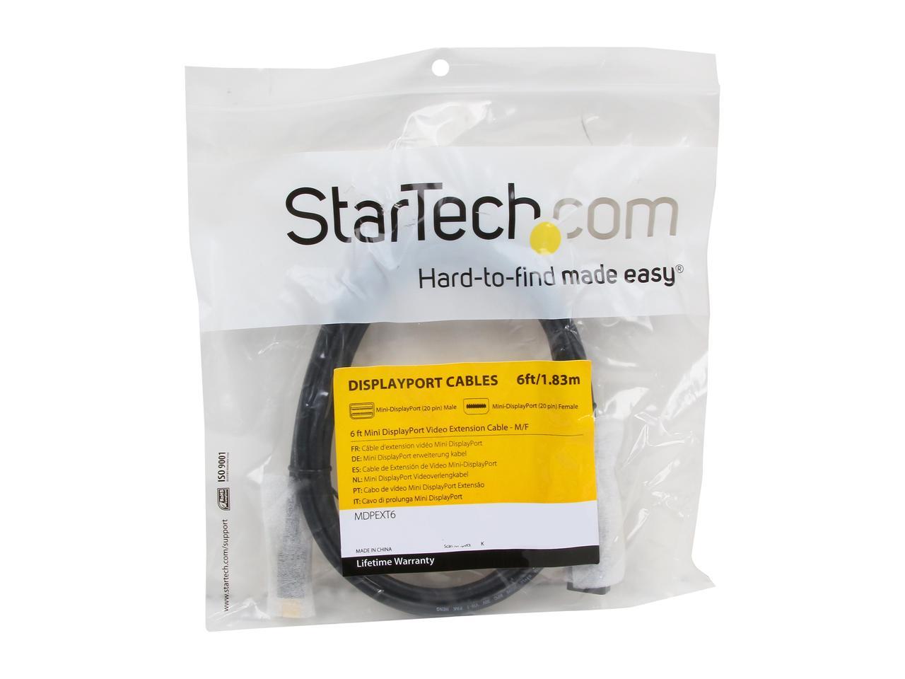 StarTech.com Model MDPEXT6 Mini DisplayPort Video Extension Cable Male to Female 3