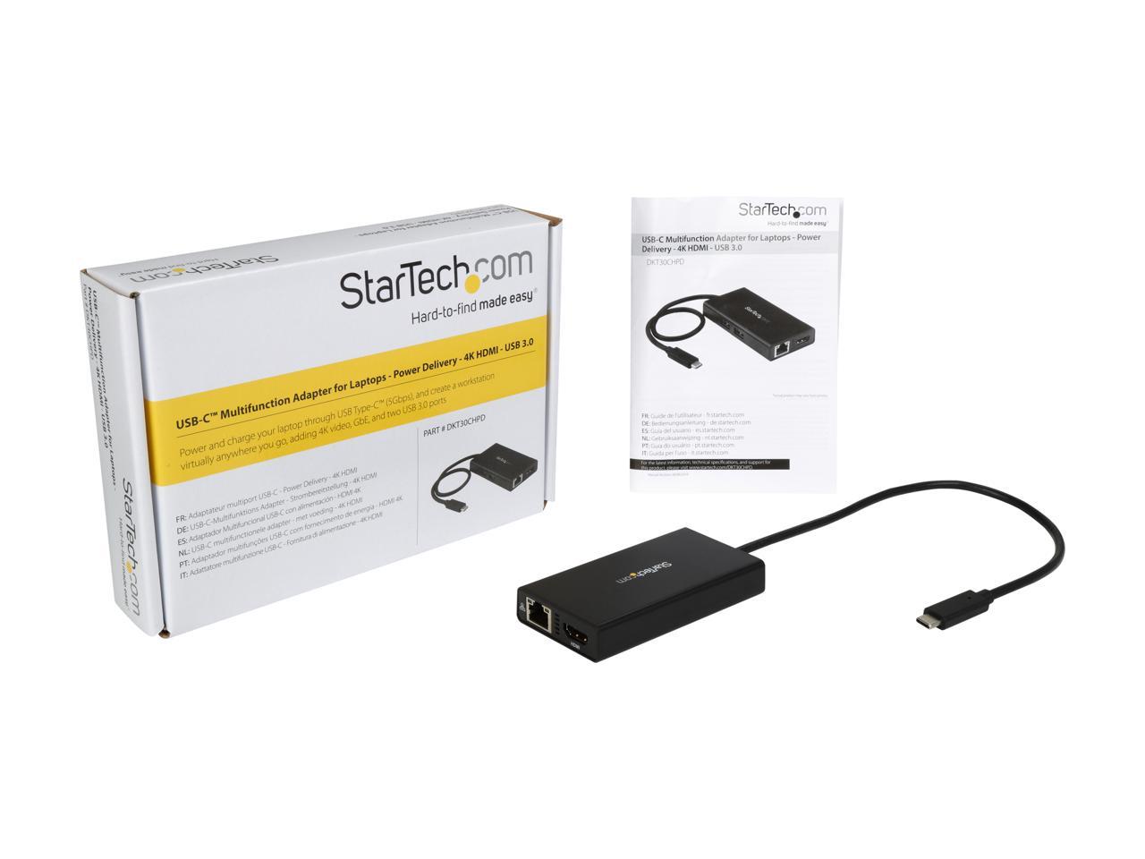 StarTech.com DKT30CHPD USB-C Multiport Adapter with 4K HDMI - 2x USB-A Ports - 60W PD - Black 3