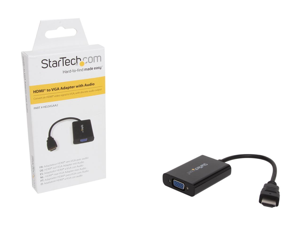 StarTech.com HD2VGAA2 HDMI to VGA Video Adapter Converter with Audio for Desktop PC / Laptop / Ultrabook - 1920 x 1200 5