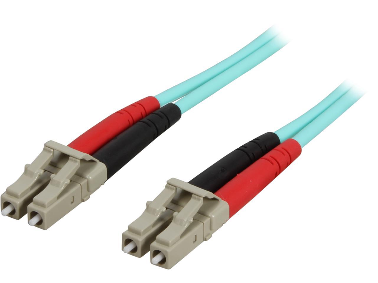 StarTech.com A50FBLCLC3 9.8 ft [3 m] 10 Gb Aqua Multimode 50/125 Duplex LSZH Fiber Patch Cable Male to Male 1