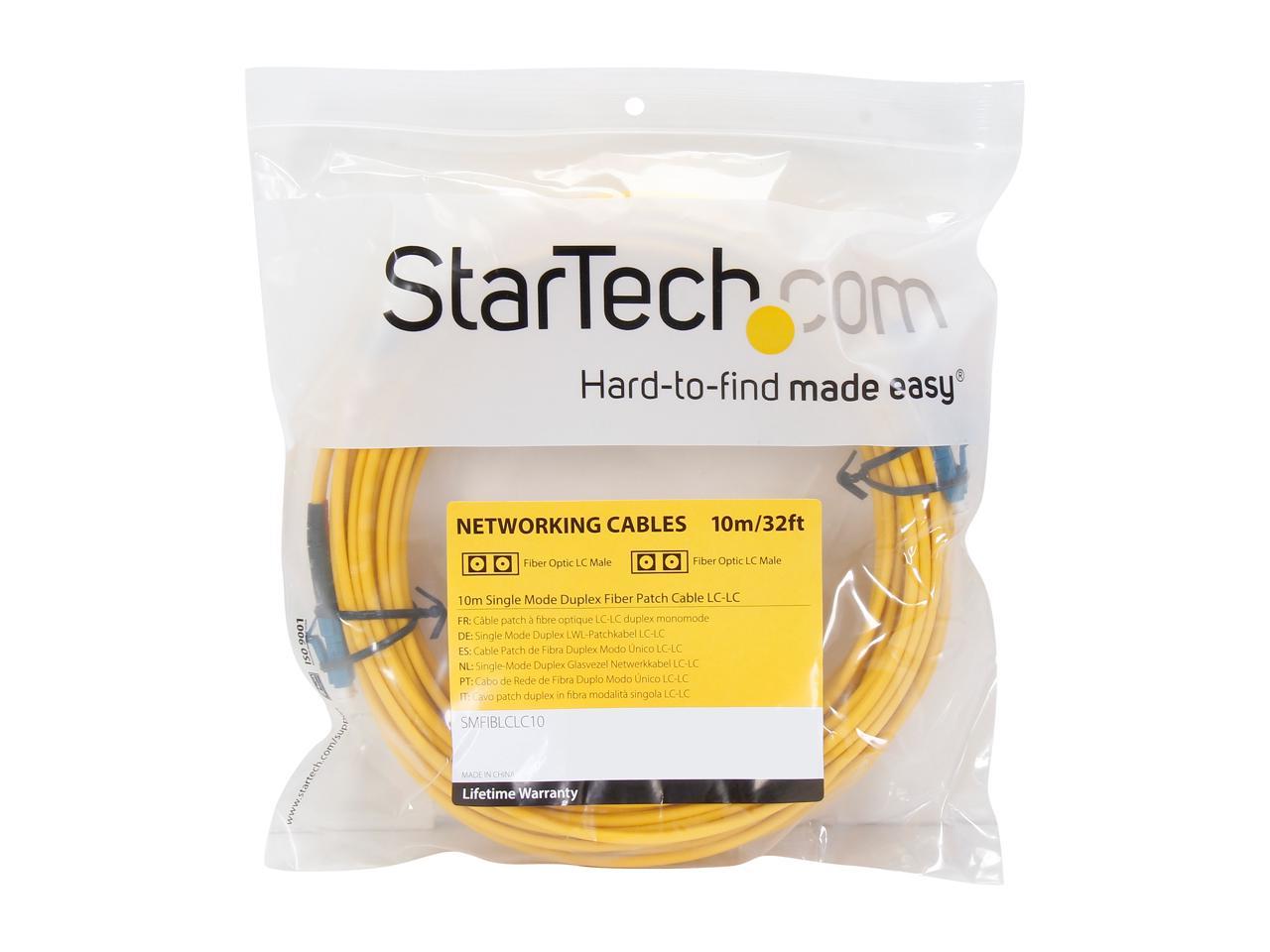 StarTech.com SMFIBLCLC10 32.81 ft. (10m) Single Mode Duplex Fiber Patch Cable LC-LC M-M Male to Male 3