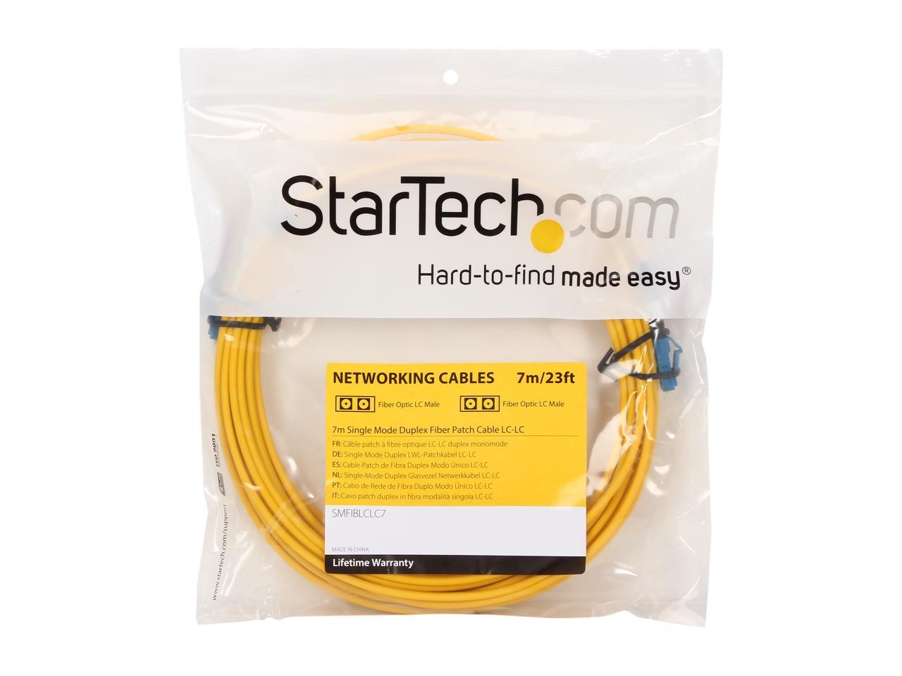 StarTech.com SMFIBLCLC7 22.97 ft. (7m) Single Mode Duplex Fiber Patch Cable LC-LC M-M Male to Male 3