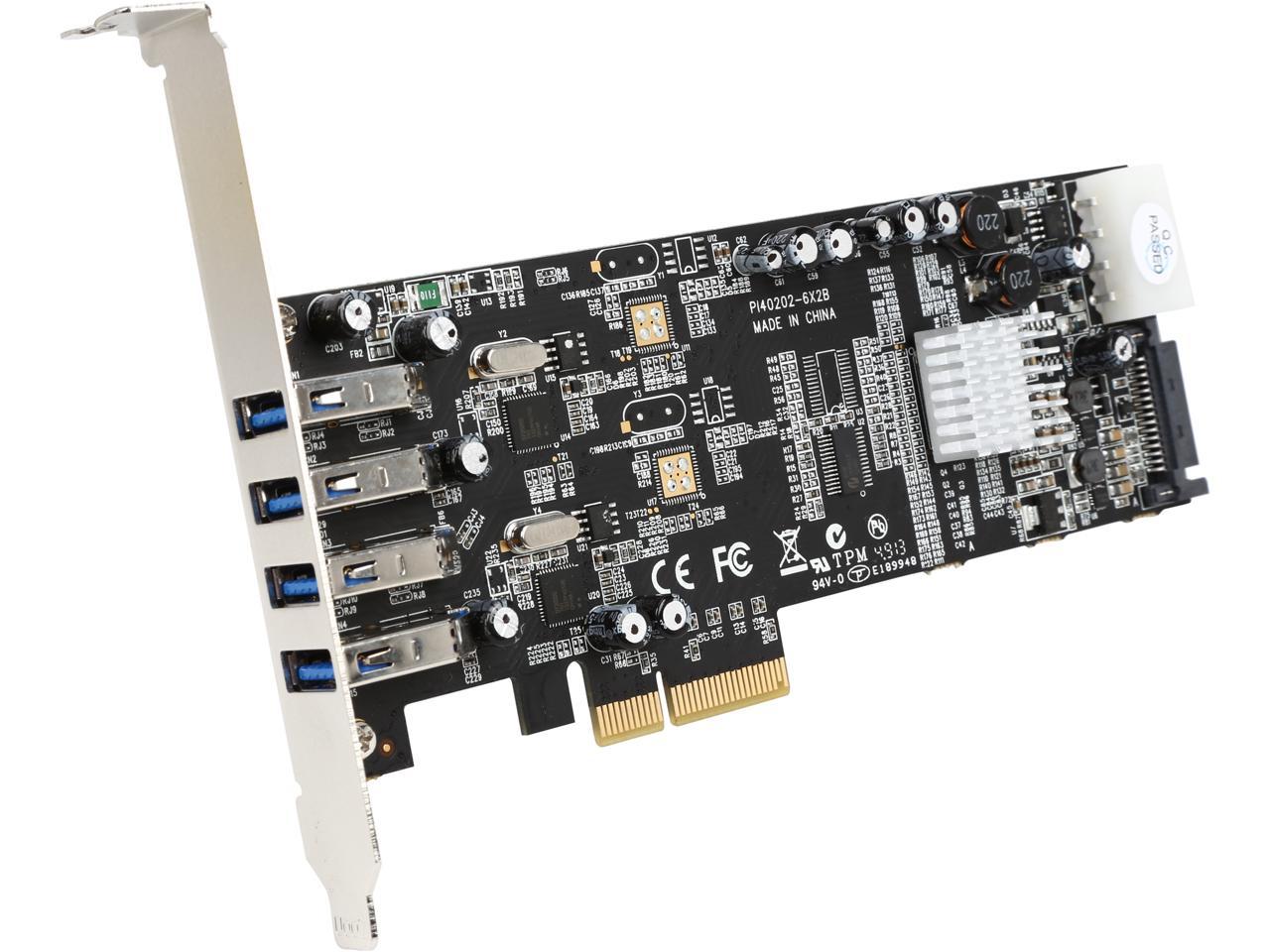 StarTech PEXUSB3S42V 4 Port Dual Bus PCI Express (PCIe) SuperSpeed USB 3.0 Card Adapter with UASP - SATA/LP4 Power - Retail 1