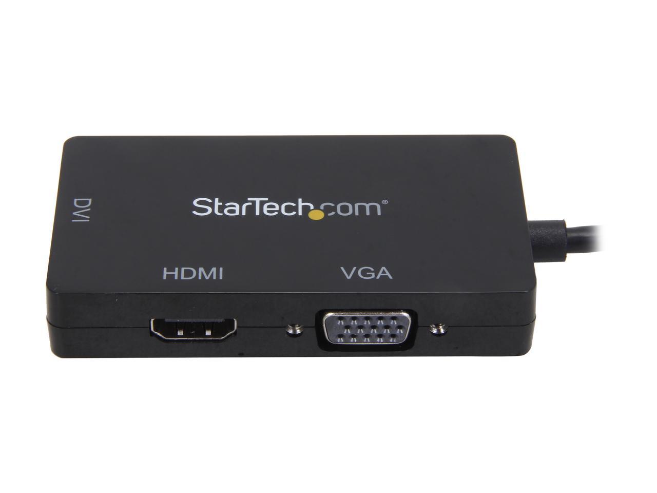 StarTech.com MDP2VGDVHD Mini DisplayPort Adapter - 3-in-1 - 1080p - Monitor Adapter - Mini DP to HDMI / VGA / DVI Adapter Hub 2