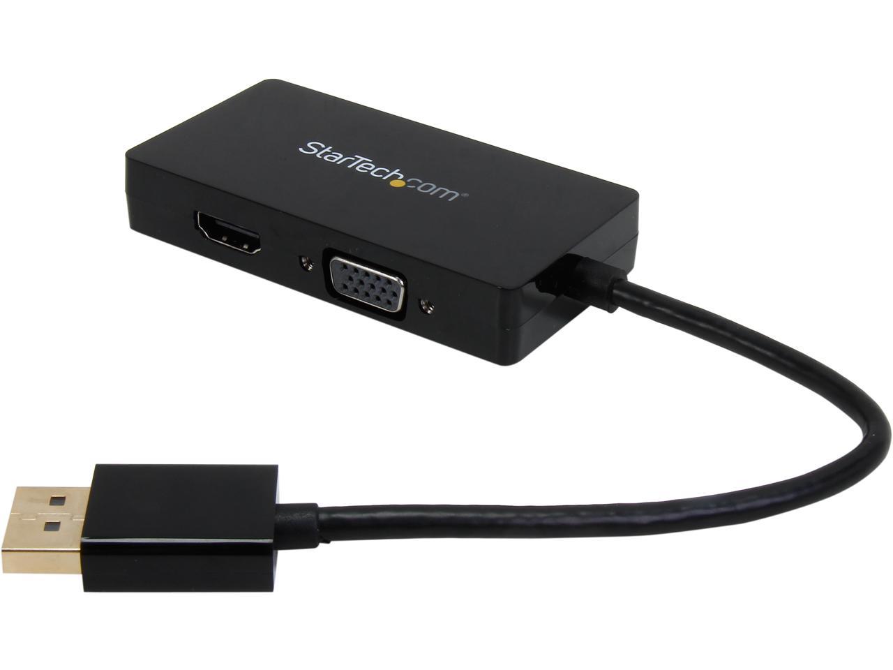 StarTech.com DP2VGDVHD DisplayPort to VGA / DVI / HDMI® Adapter – 3-in-1 DP Converter – Black 1