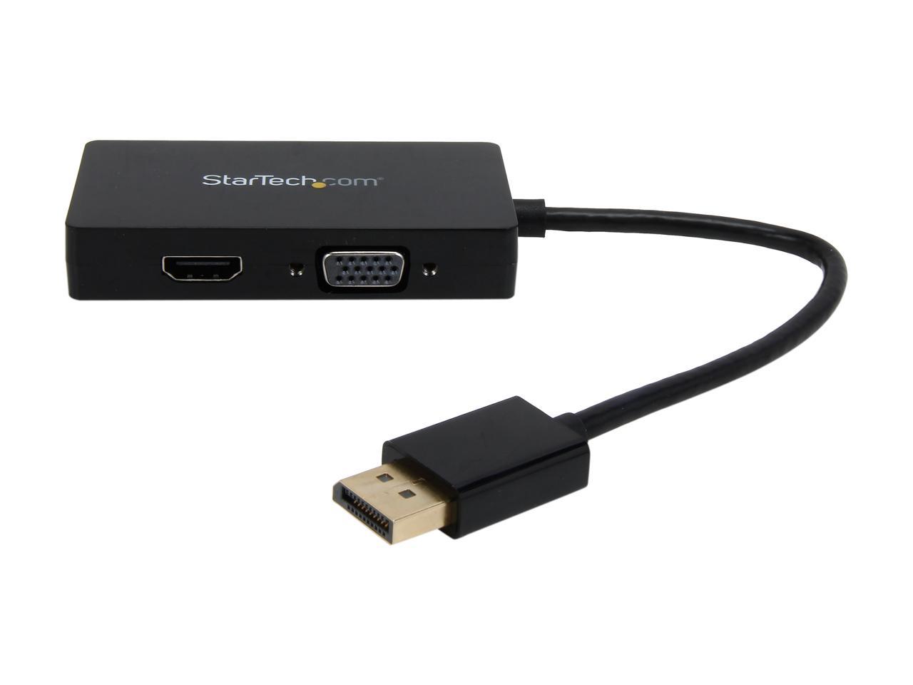 StarTech.com DP2VGDVHD DisplayPort to VGA / DVI / HDMI® Adapter – 3-in-1 DP Converter – Black 2