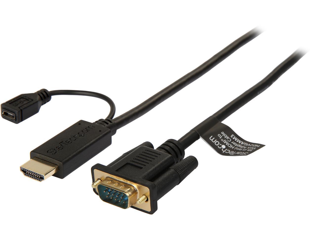 StarTech.com HD2VGAMM3 HDMI to VGA Active Converter Cable - HDMI to VGA Adapter - 1920 x 1200 or 1080p 1