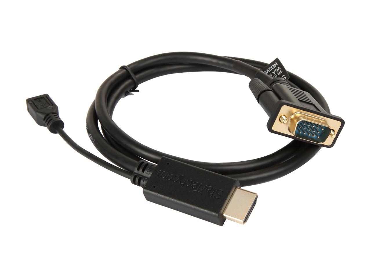 StarTech.com HD2VGAMM3 HDMI to VGA Active Converter Cable - HDMI to VGA Adapter - 1920 x 1200 or 1080p 2