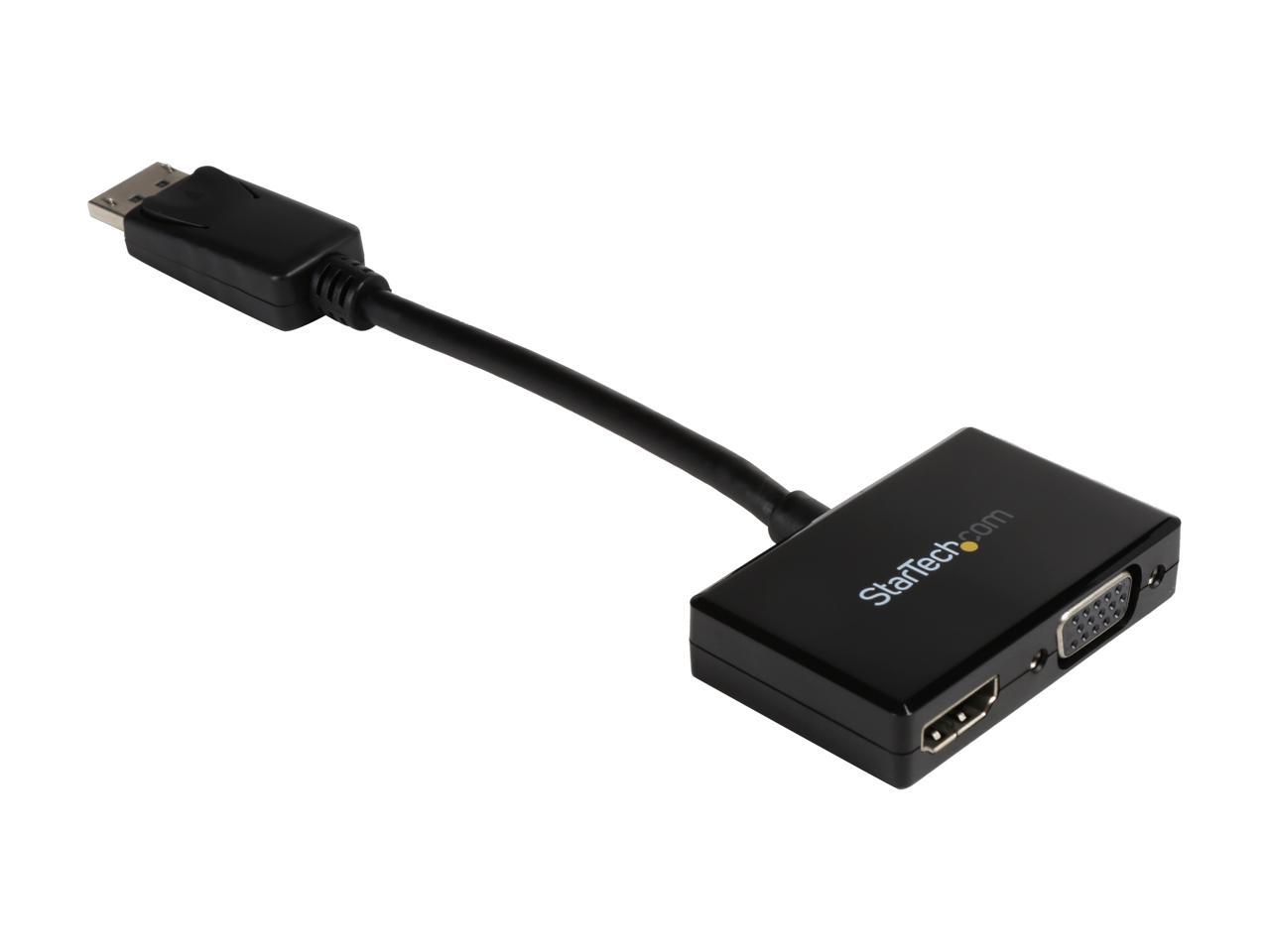 StarTech.com DP2HDVGA Travel A/V adapter: 2-in-1 DisplayPort to HDMI or VGA 2