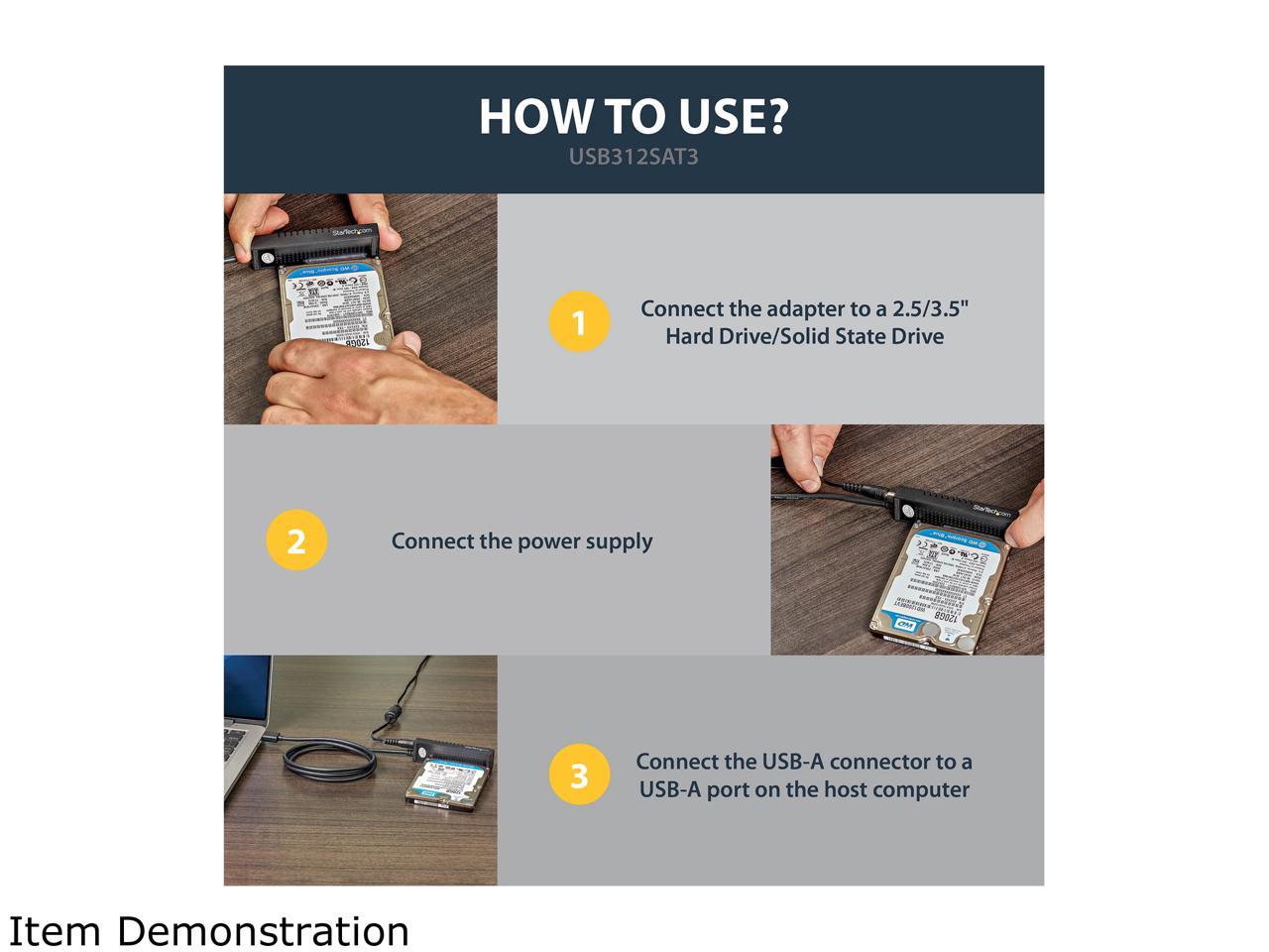 StarTech.com USB312SAT3 USB 3.1 (10 Gbps) Adapter Cable for 2.5" and 3.5" SATA Drives 5
