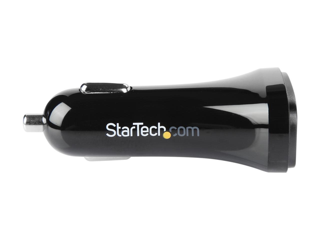 StarTech.com USB2PCARBKS Black Dual-Port USB Car Charger - 24W/4.8A 2