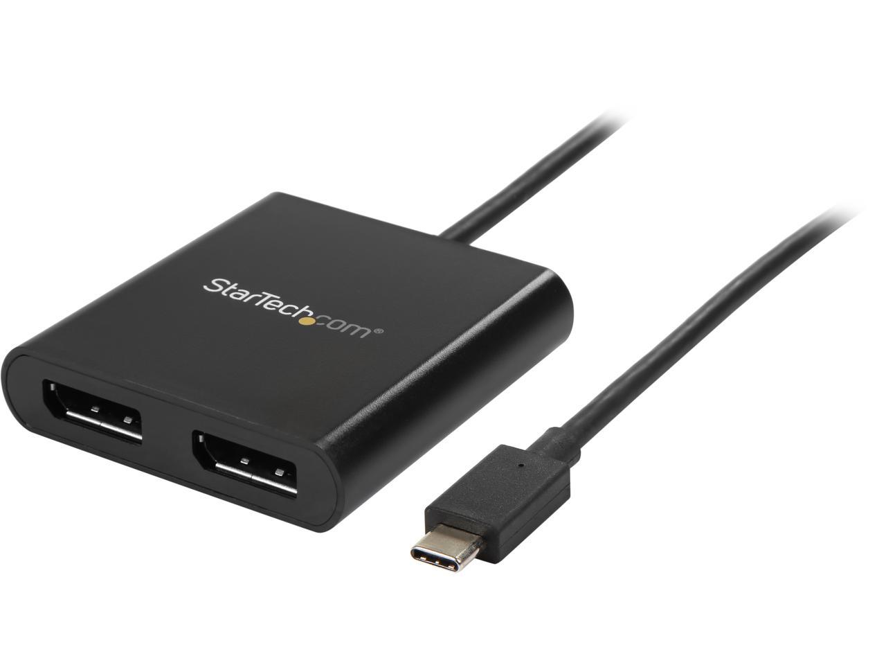 StarTech.com MSTCDP122DP 2-Port USB-C to DisplayPort MST Hub - 4K 30Hz - Dual Monitor Video Adapter - Windows & Thunderbolt 3 Compatible (MSTCDP122DP) 1