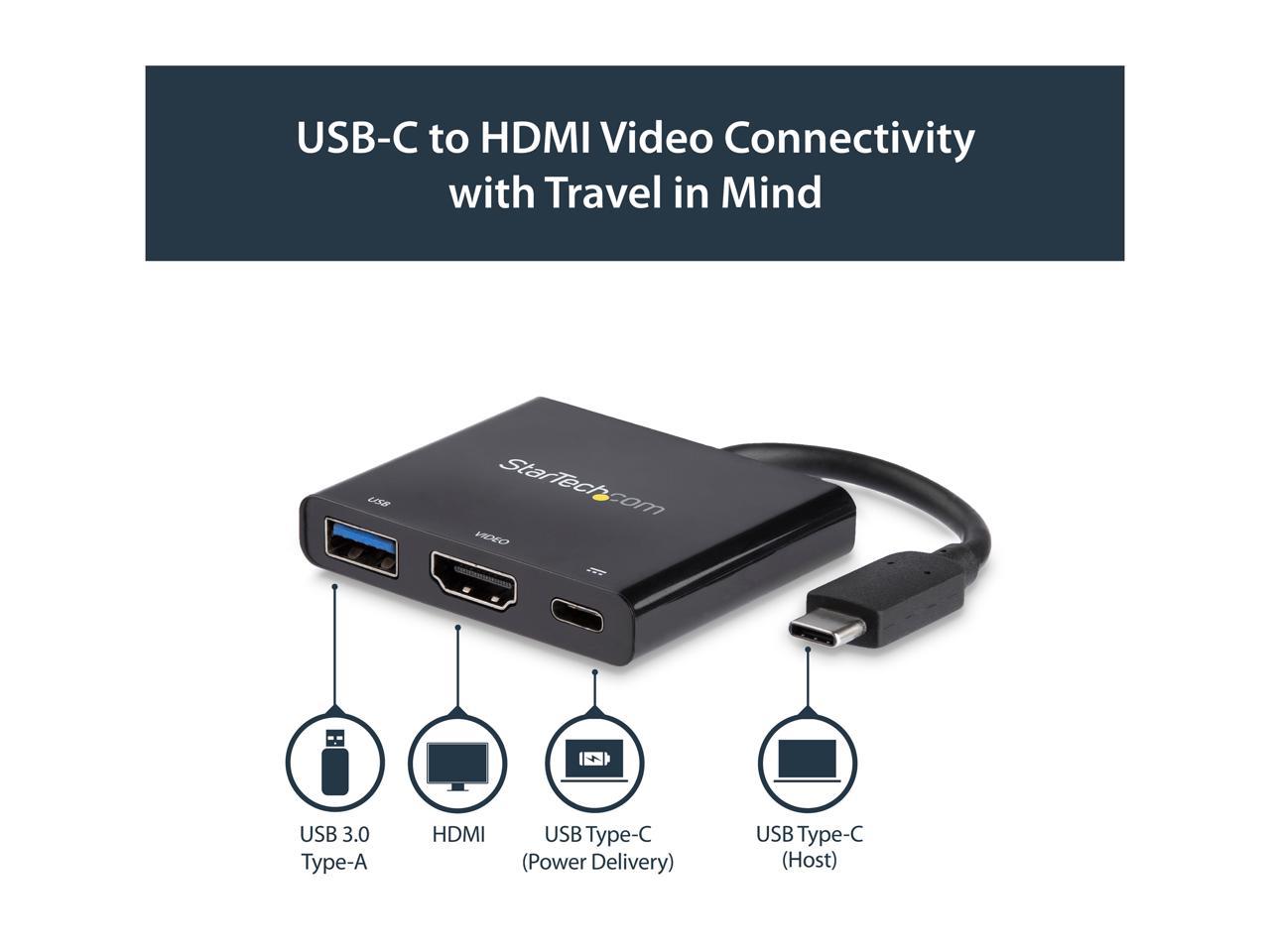 StarTech.com CDP2HDUACP USB-C to HDMI Adapter - 4K 30Hz - Thunderbolt 3 Compatible - with Power Delivery (USB PD) - USB C Adapter Converter 4