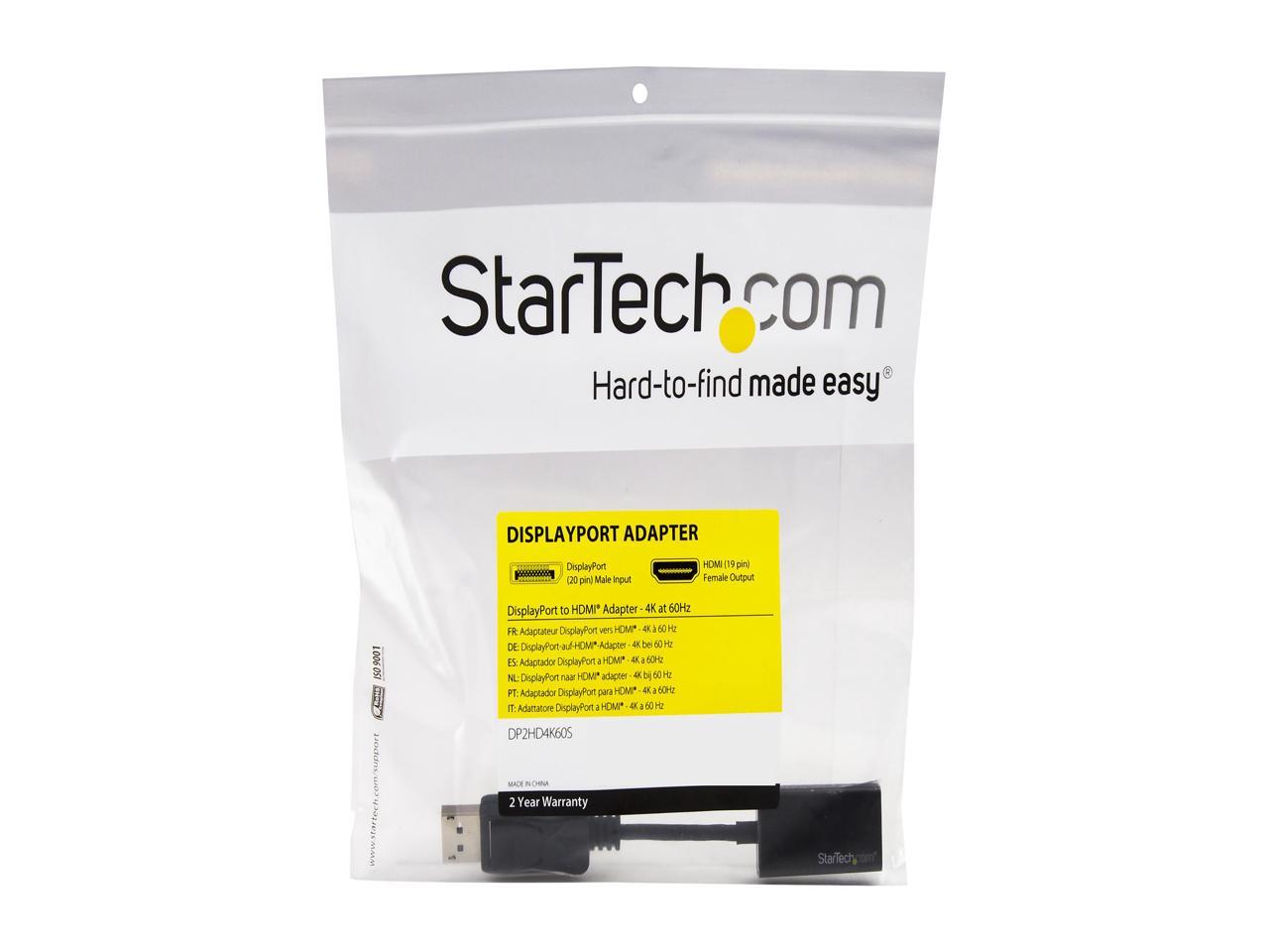 StarTech.com DP2HD4K60S DisplayPort to HDMI Adapter - 4K 60Hz 4