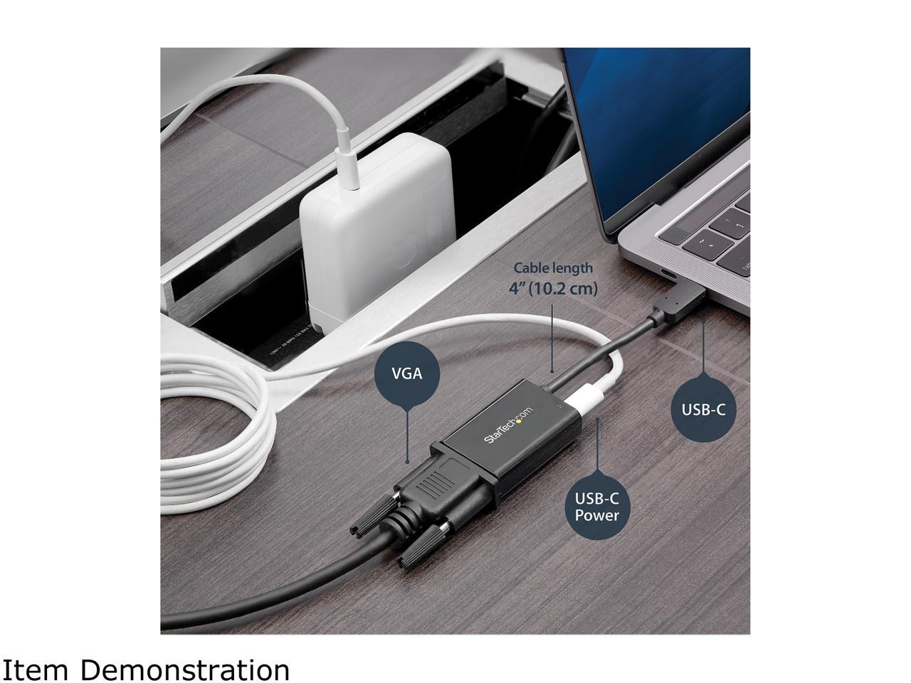 StarTech.com CDP2VGAUCP USB-C to VGA Adapter - with Power Delivery (USB PD) - USB C Adapter - USB Type C to VGA Projector Adapter 4