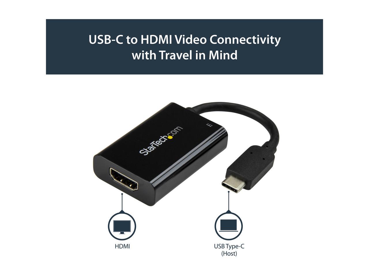 StarTech.com CDP2HDUCP USB-C to HDMI Adapter - 4K 60Hz - Thunderbolt 3 Compatible - with Power Delivery (USB PD) - USB C Adapter Converter 4