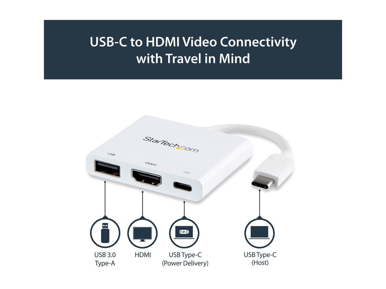 StarTech.com CDP2HDUACPW USB-C to 4K HDMI Multifunction Adapter with Power Delivery and USB-A Port 4