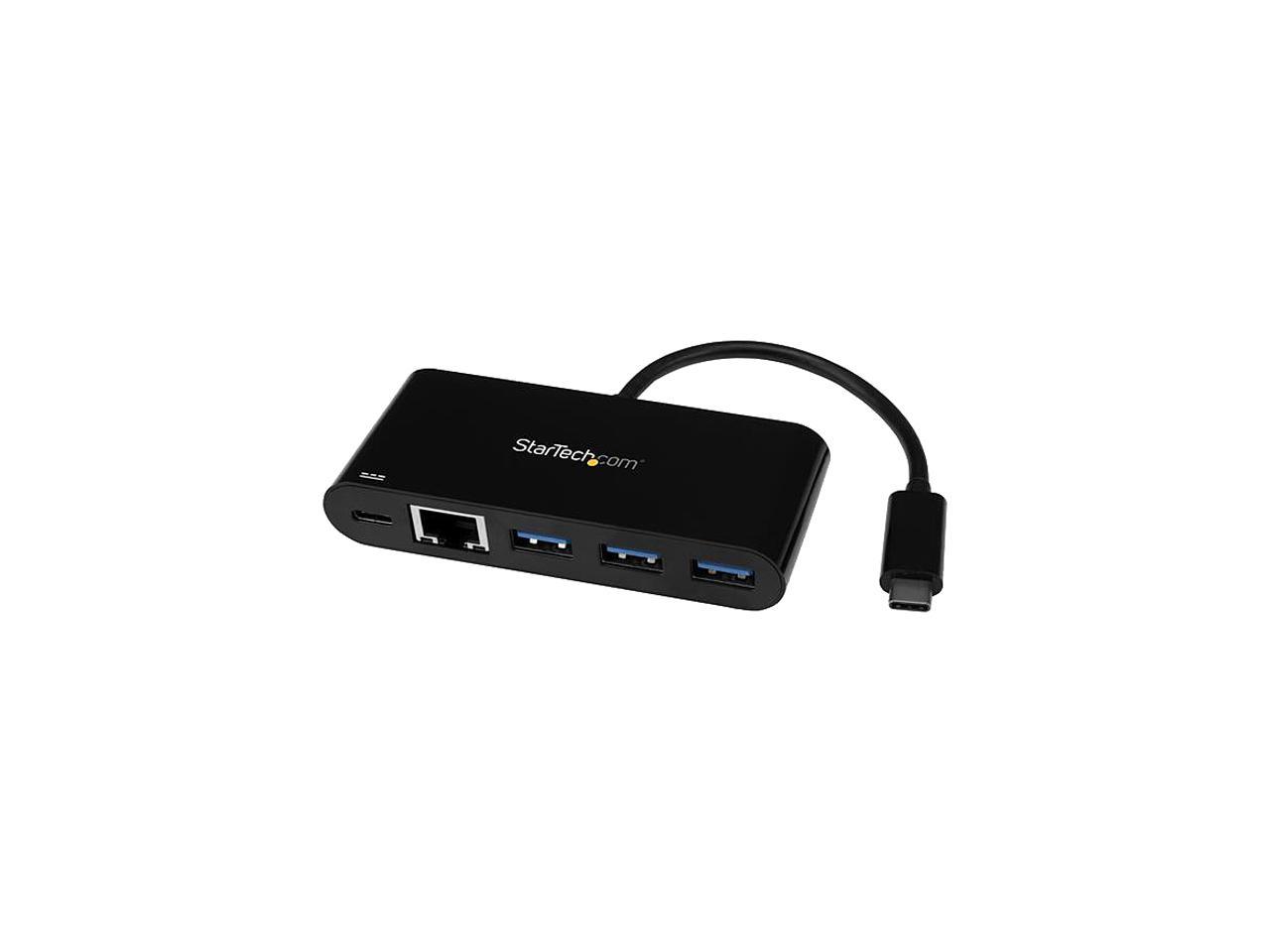 StarTech.com HB30C3AGEPD 3-Port USB-C Hub with Gigabit Ethernet and Power Delivery - USB-C to 3 x USB-A - USB 3.0 Hub 1