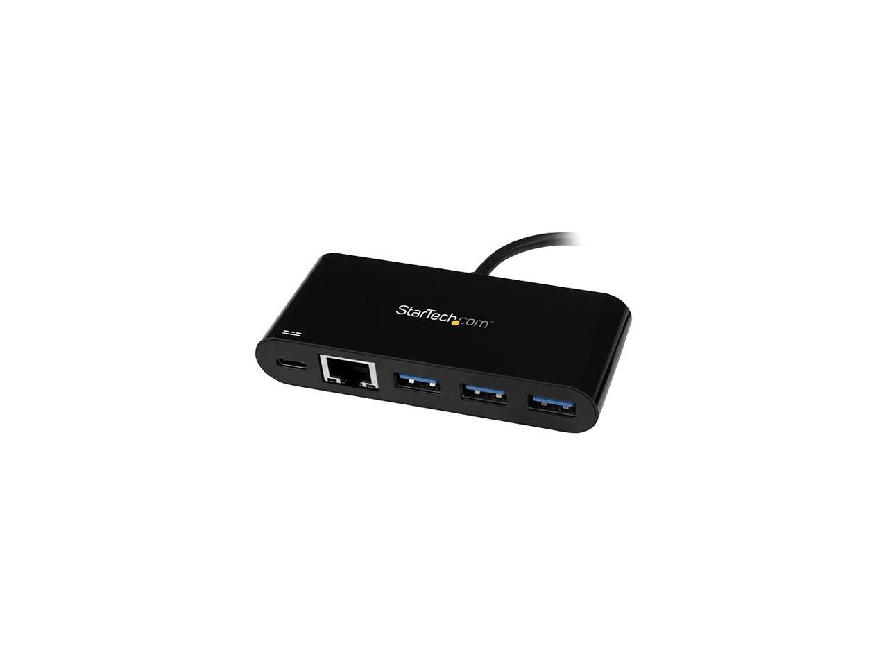 StarTech.com HB30C3AGEPD 3-Port USB-C Hub with Gigabit Ethernet and Power Delivery - USB-C to 3 x USB-A - USB 3.0 Hub 2